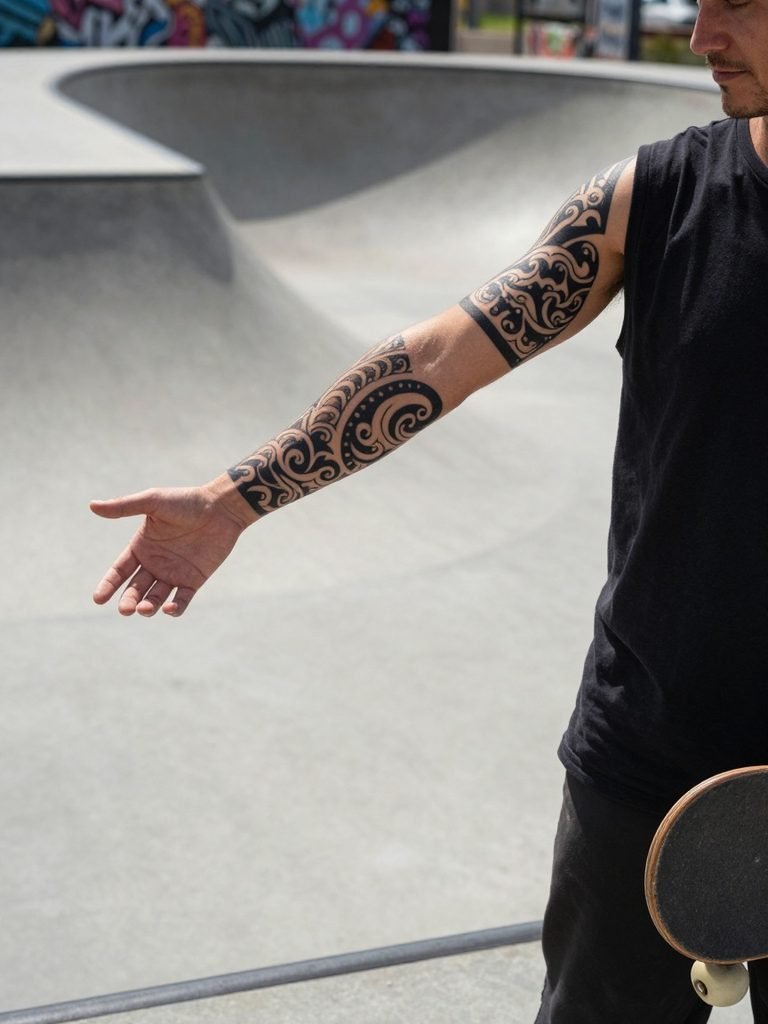 Tribal Tattoo Men Arm Half-Sleeve Combo