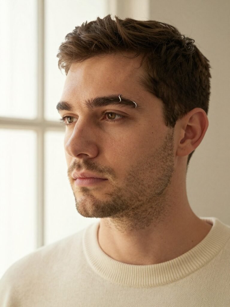 Close-Fitting Hoop Eyebrow Piercing Men Can Wear Softly