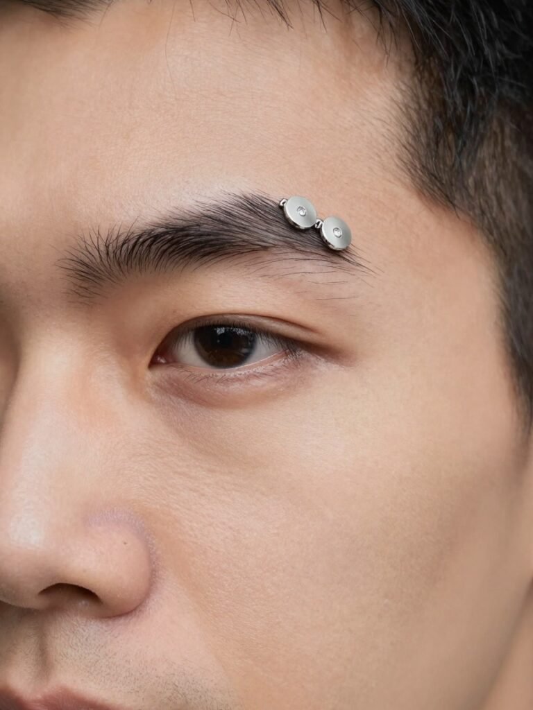 Anti-Eyebrow Piercing Men Can Place Along the Cheekbone