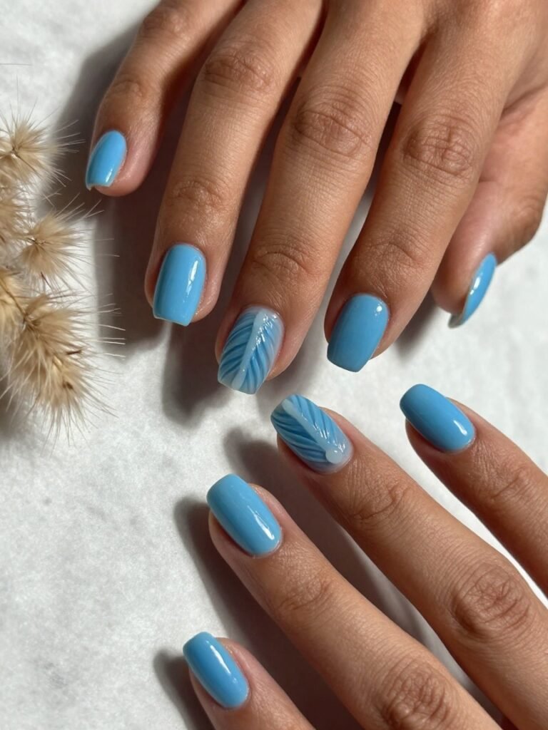 3D Shark Week Nails in Sculpted Acrylic
