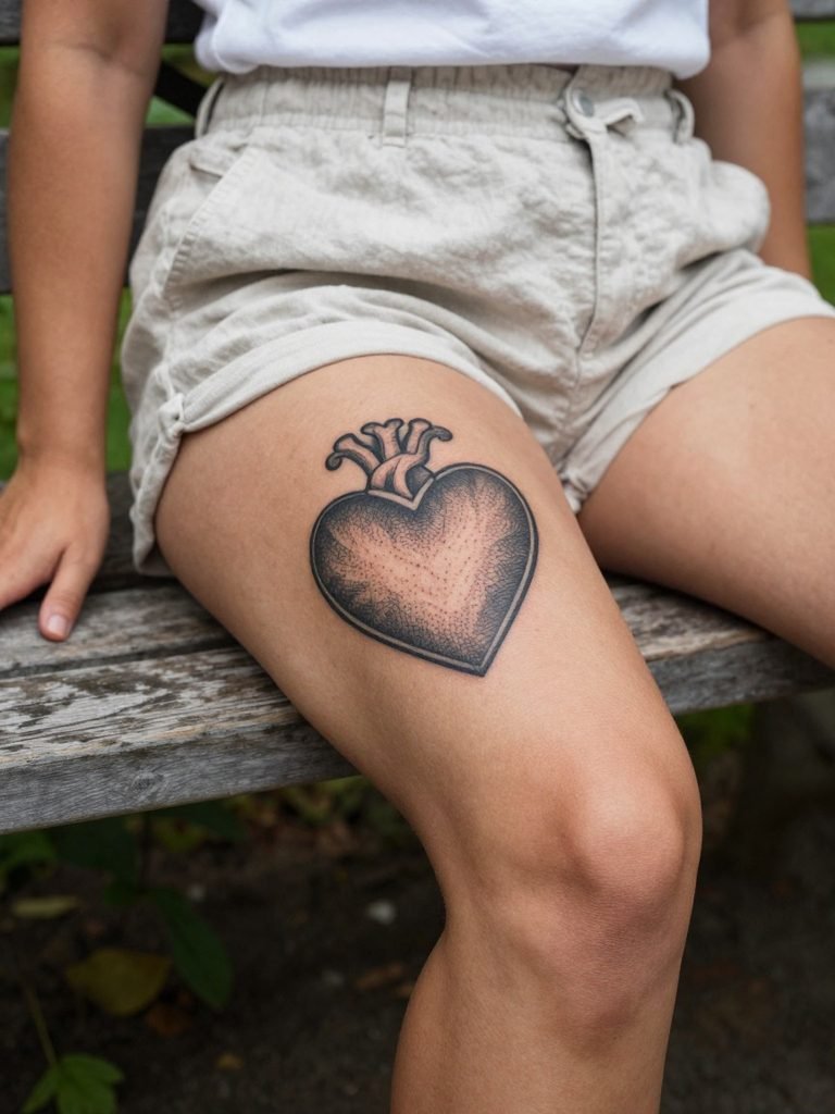 16 Traditional Heart Tattoo Ideas That Still Feel Iconic 5 The Black and White Traditional Heart Tattoo