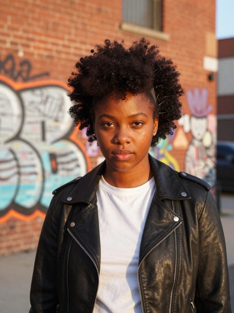 Afro Mohawk Hairstyles With Pinned Sides