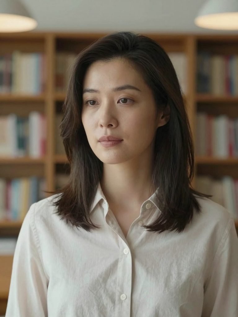 Classic Side Part Shoulder Length Hairstyle with Subtle Layers