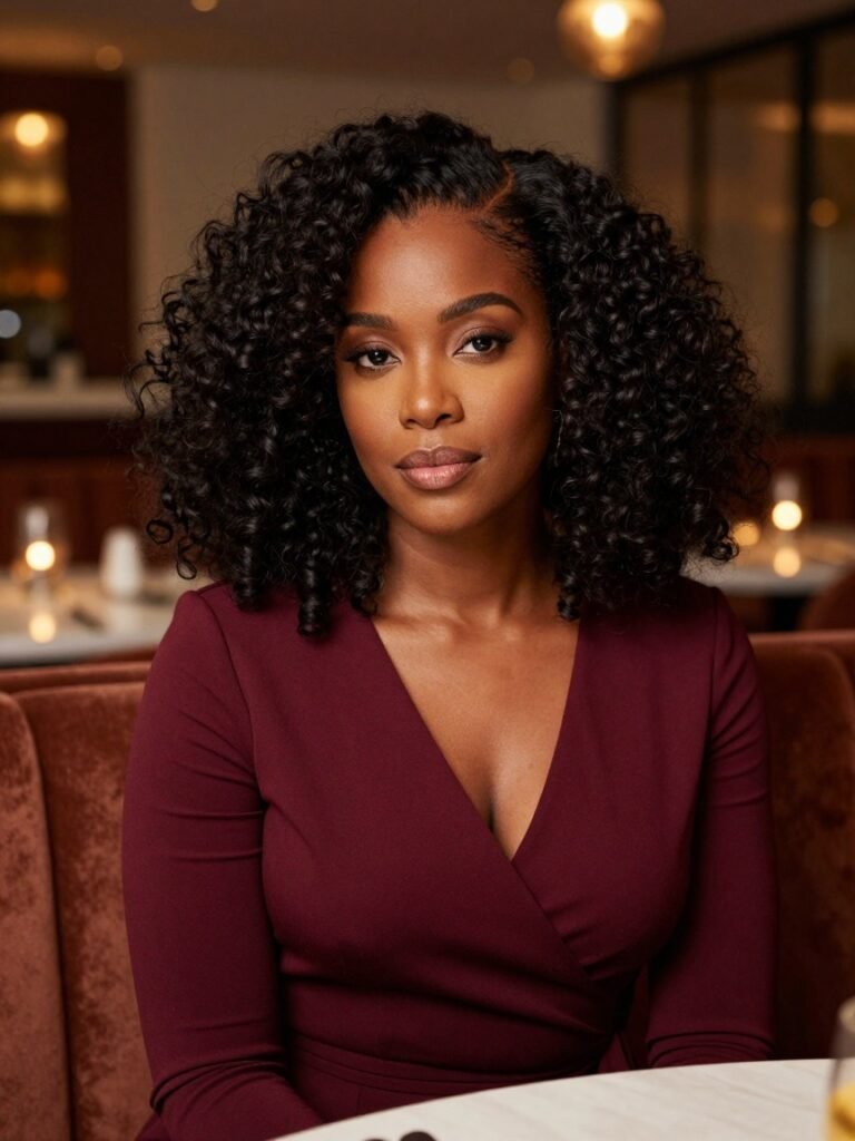 Side-Swept Afro Hairstyles With A Deep Part