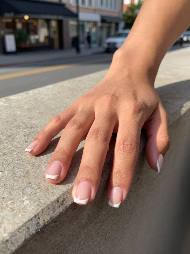 Negative Space Brings Geometry to Classy Nails