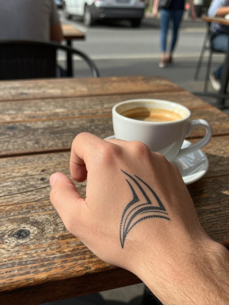 Tribal Tattoo Men Hand Accent