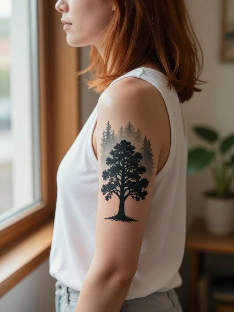 Forest Horizon Sleeve Tattoos Women