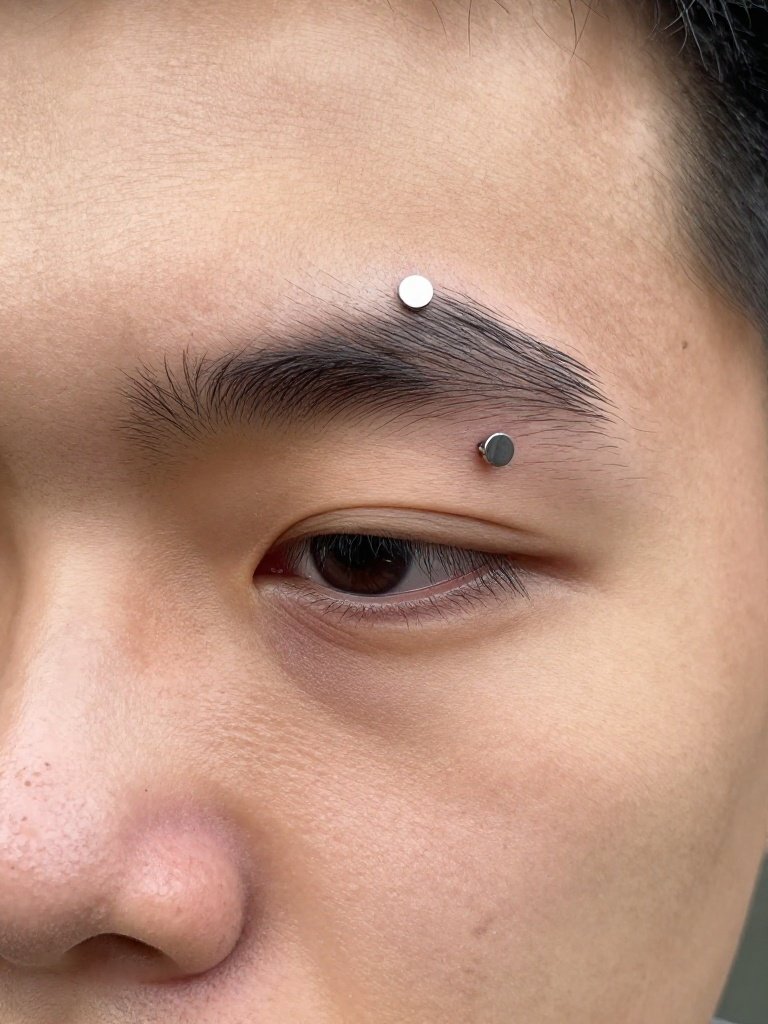 Inner-Brow Eyebrow Piercing Men Can Place Near the Bridge