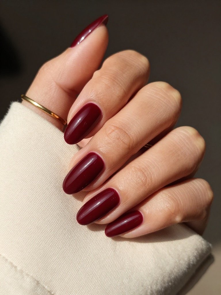 Classic Oxblood Back to School Nail for Fall Transition