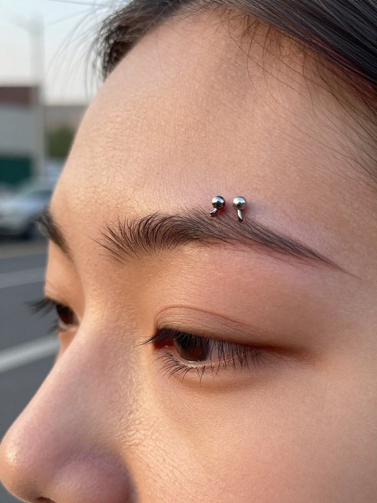 Paired Eyebrow Studs Inspired by Snake Eyes Piercing