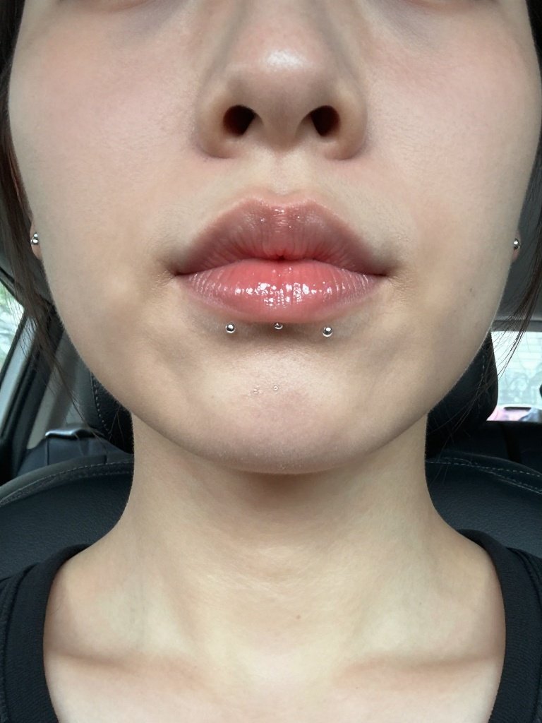 Double Vertical Labrets as a Snake Eyes Piercing Alternative