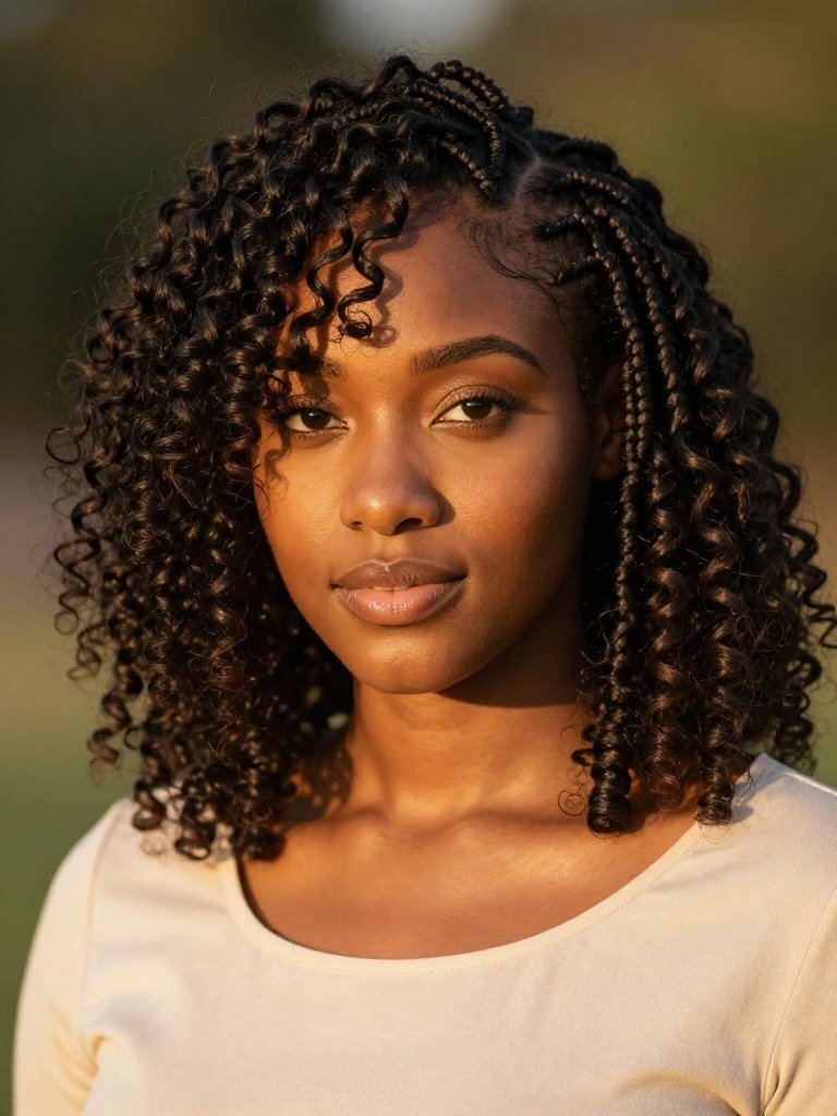 Fulani Braids With a Curly Fringe