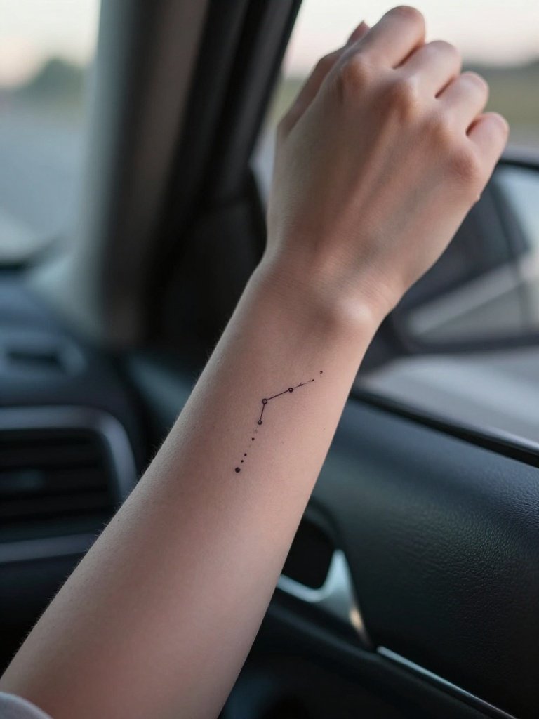 Tiny Constellation Dots: A Forearm Tattoo for Women