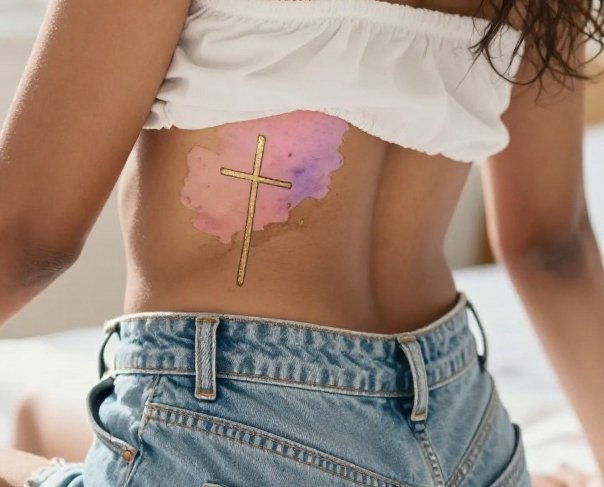 14 Stunning Feminine Christian Tattoo Ideas Trending Now 10 Feminine Christian Tattoo For Women: Watercolor Cross With A Pastel Wash