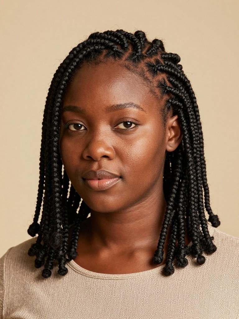 Fulani Braids Blended With Faux Locs