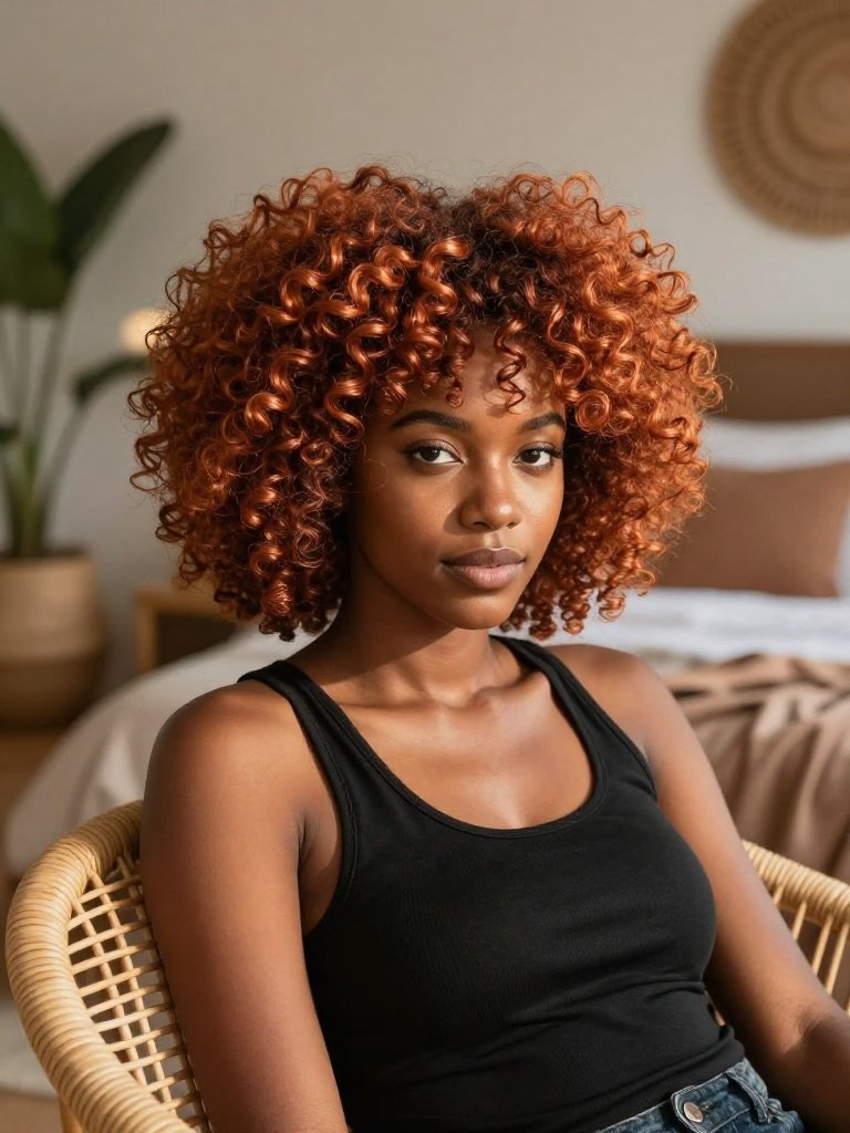 Copper Afro Hairstyles With Warm Dimension