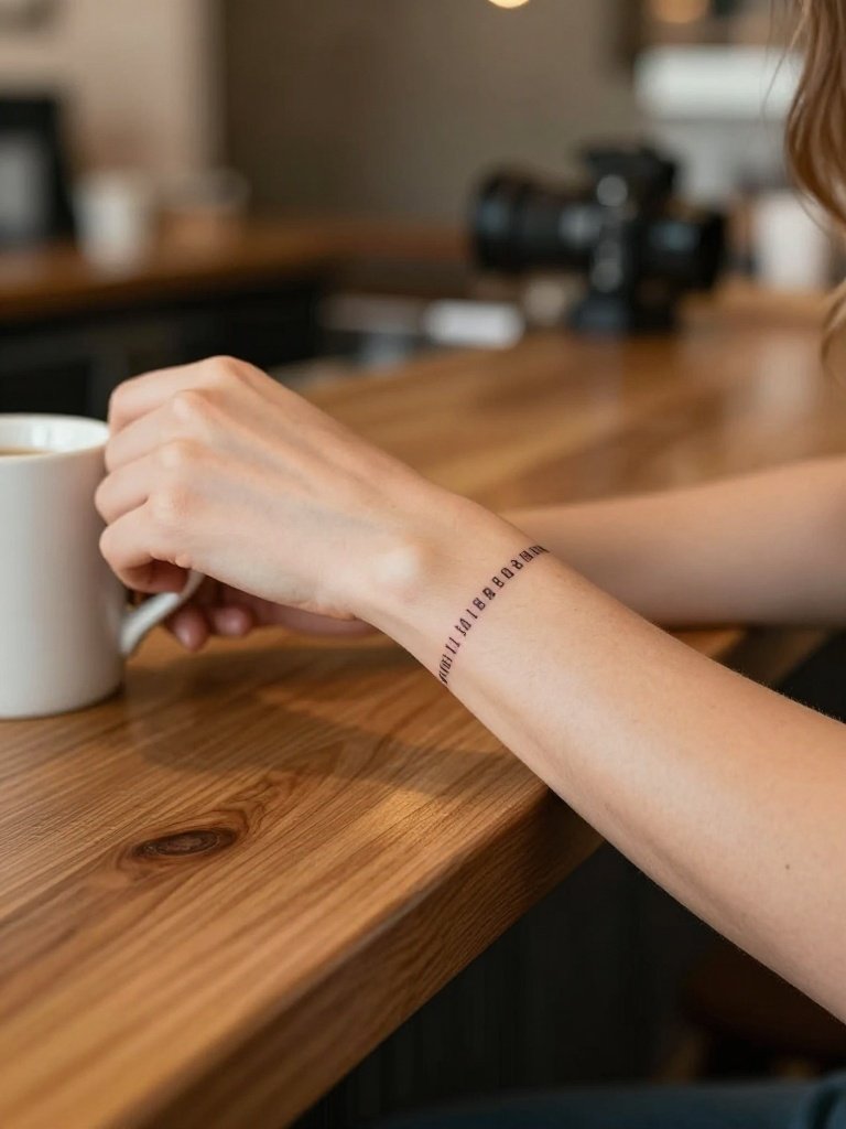 Quote Band: A Lettered Lower Forearm Tattoo  Women