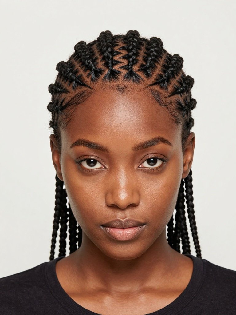  Fulani Braids With a Tribal Cornrow Pattern