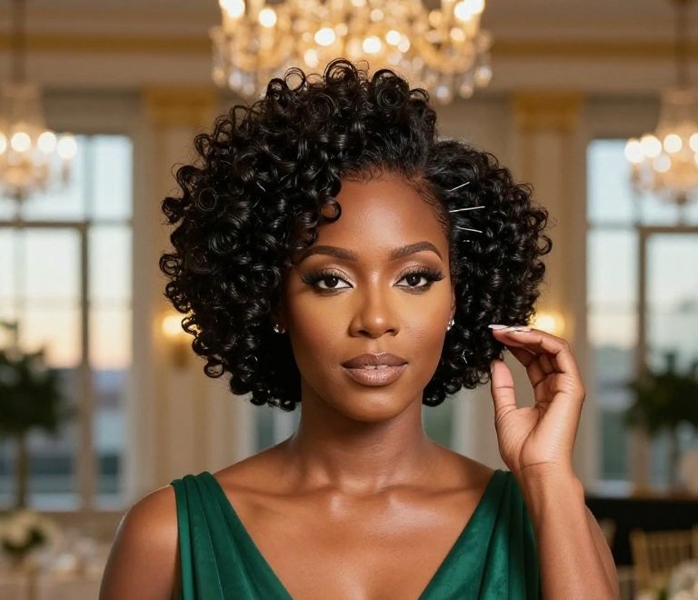 Pinned Halo Afro Hairstyles For Special Occasions
