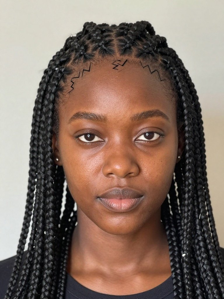 Fulani Braids With a Zigzag Parting