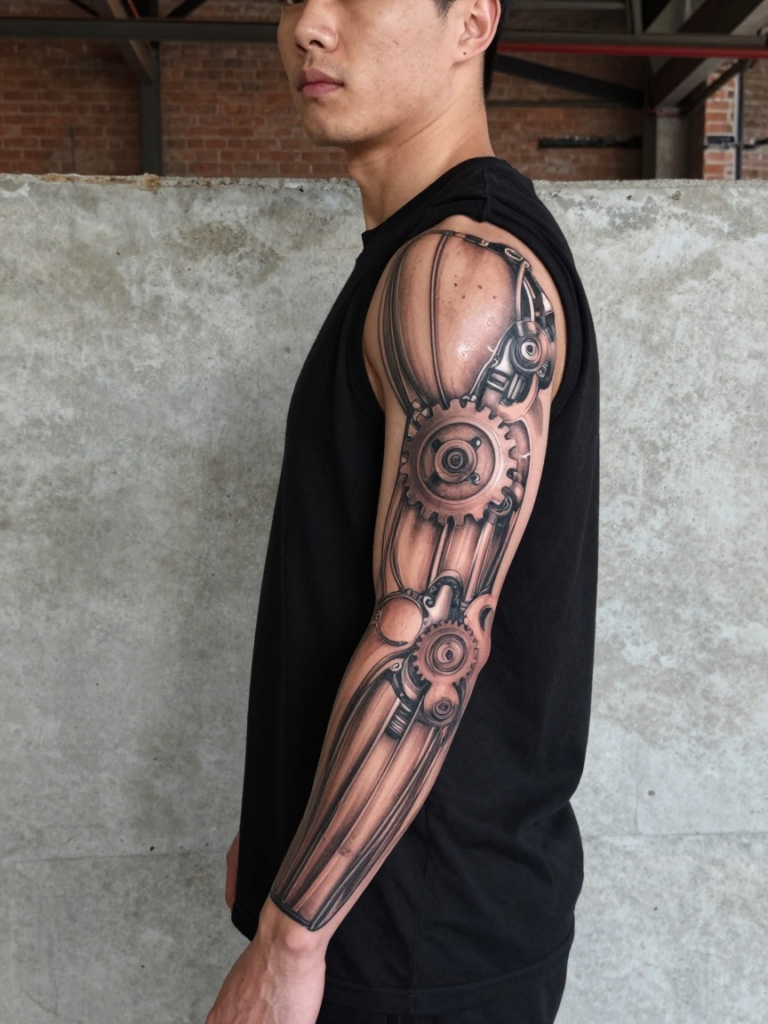 Biomechanical Sleeve Tattoo for Men