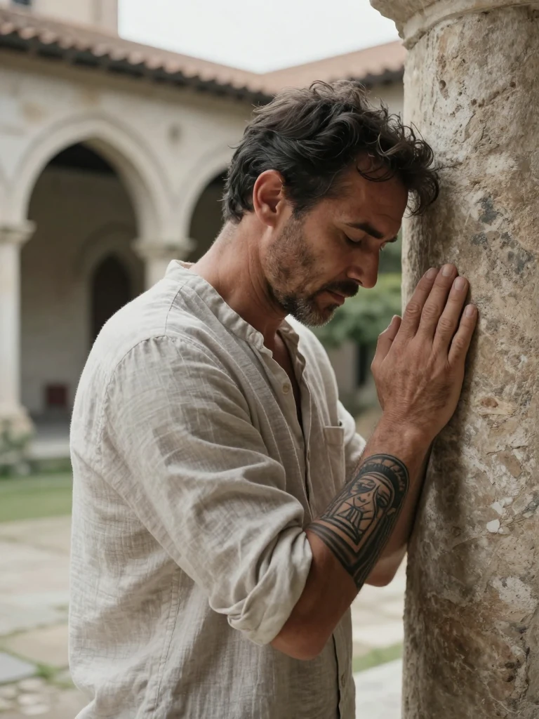 Religious and Clouds Sleeve Tattoo for Men