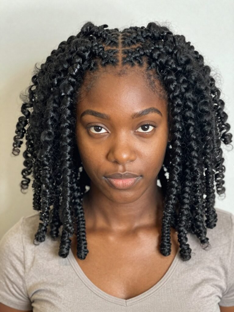 Jumbo Fulani Braids With Wrapped Baby Hair