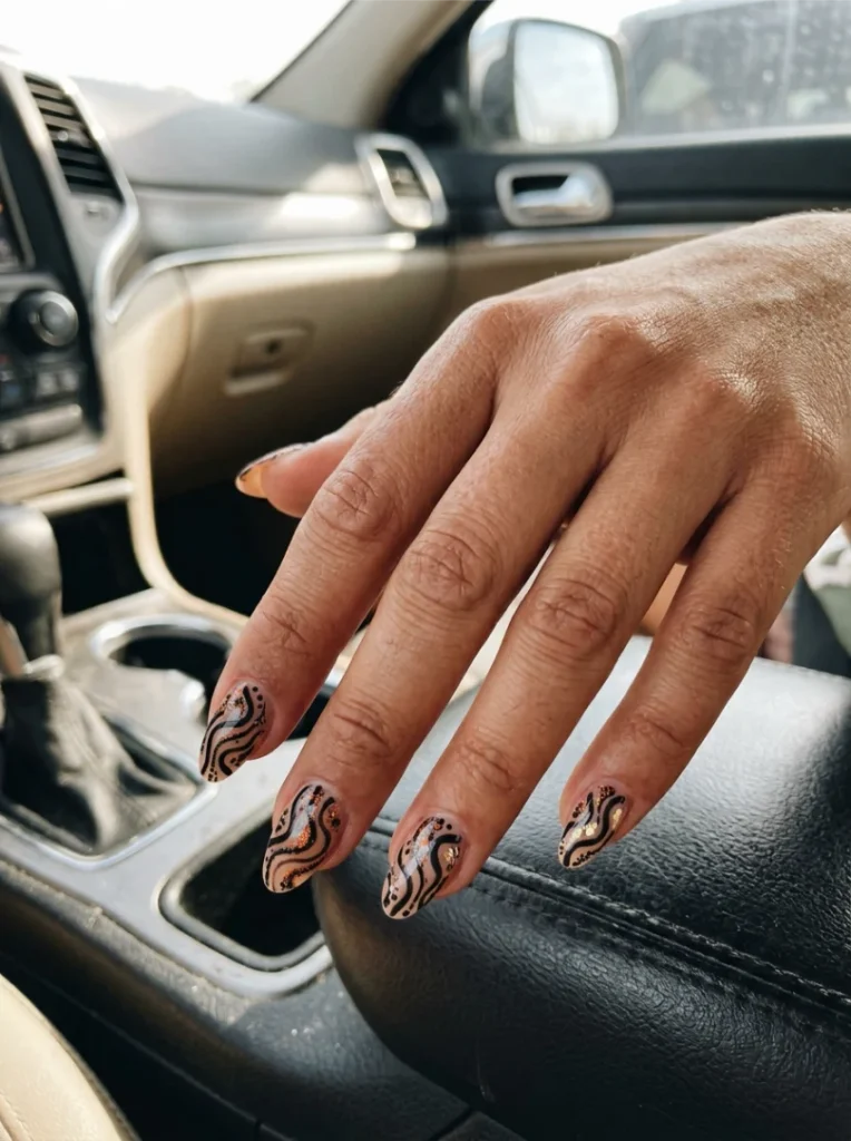 Abstract Squiggle Halloween Nails