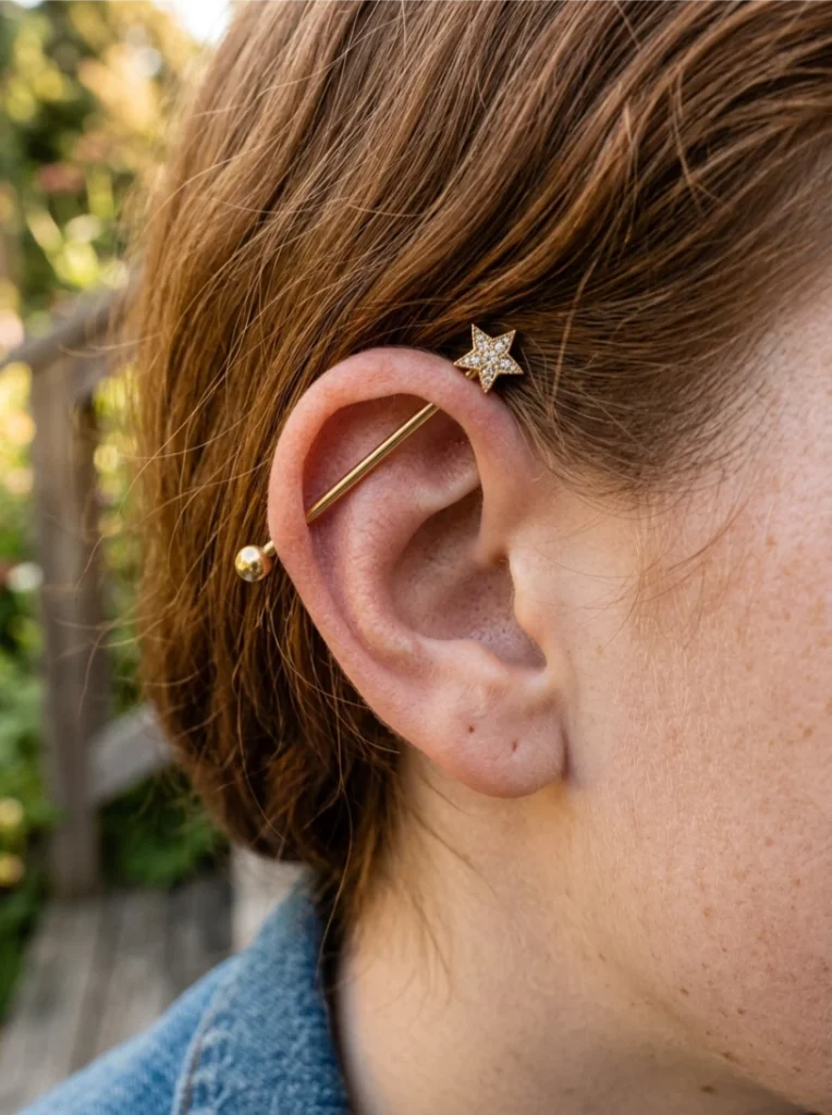 Asymmetric Star and Bar Industrial Piercing