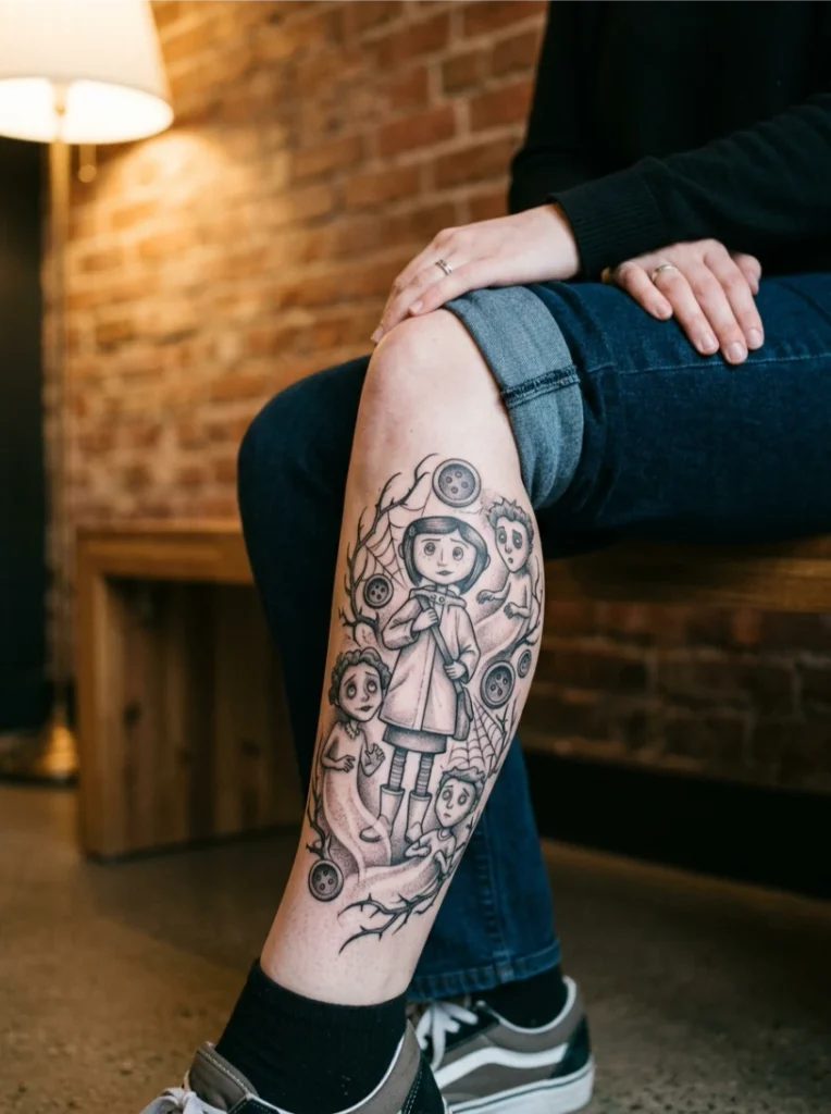 Coraline and the Ghost Children Tattoo