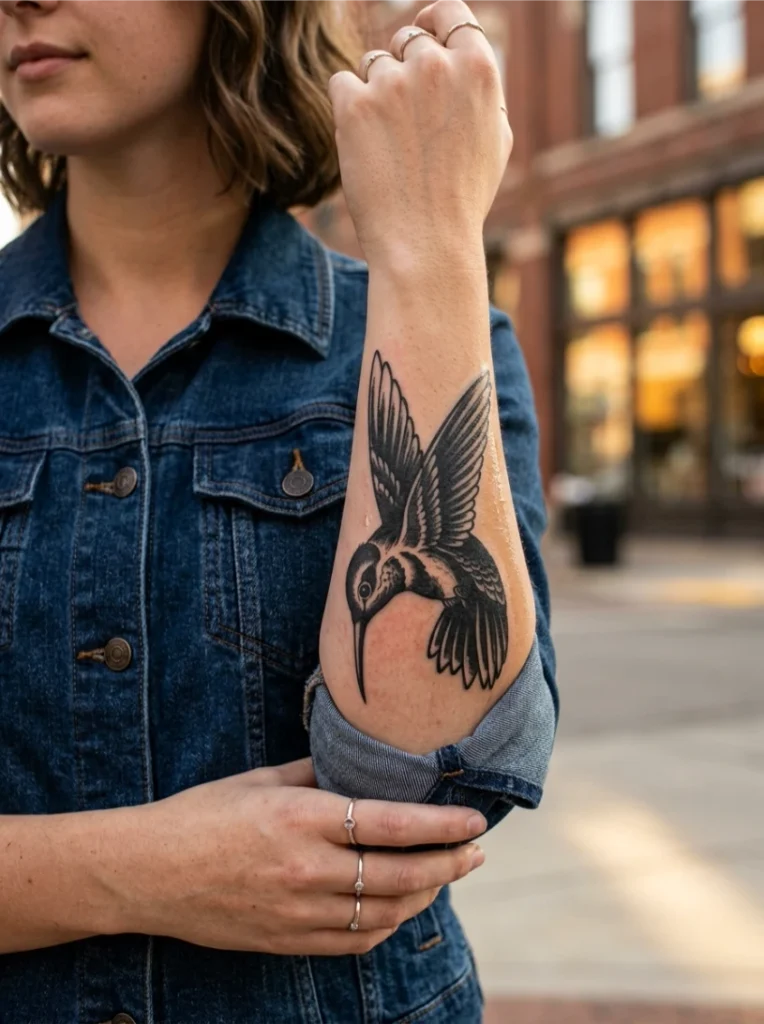 Bold Masculine Hummingbird Tattoo