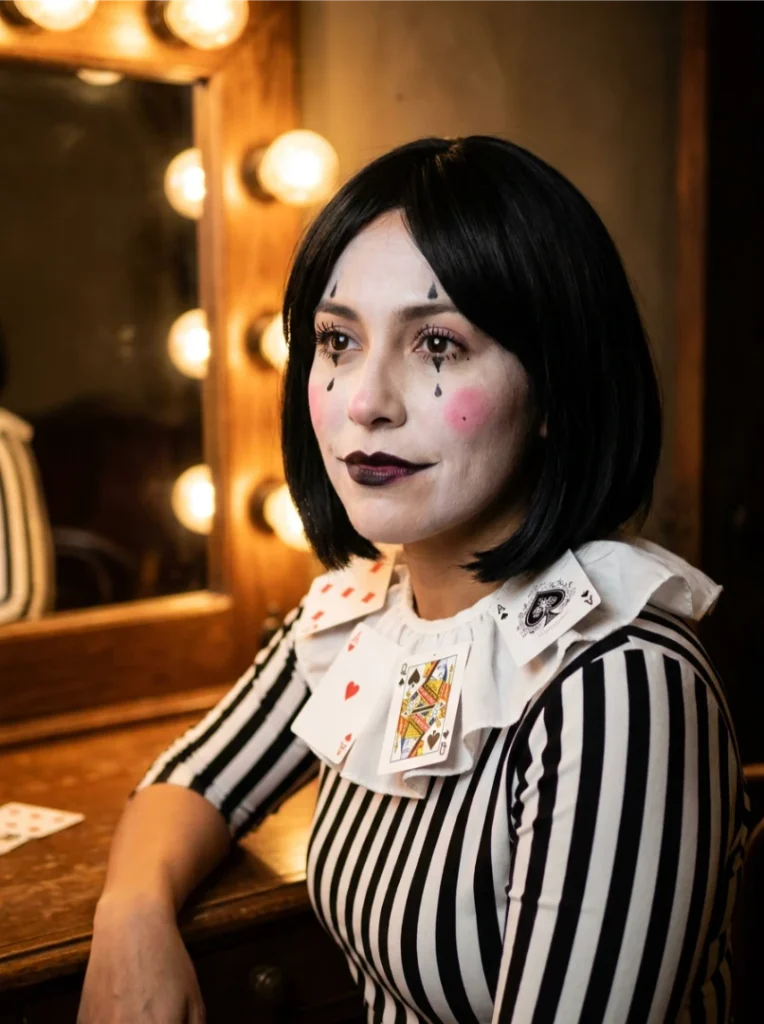 Playing-Card Harlequin Halloween Makeup
