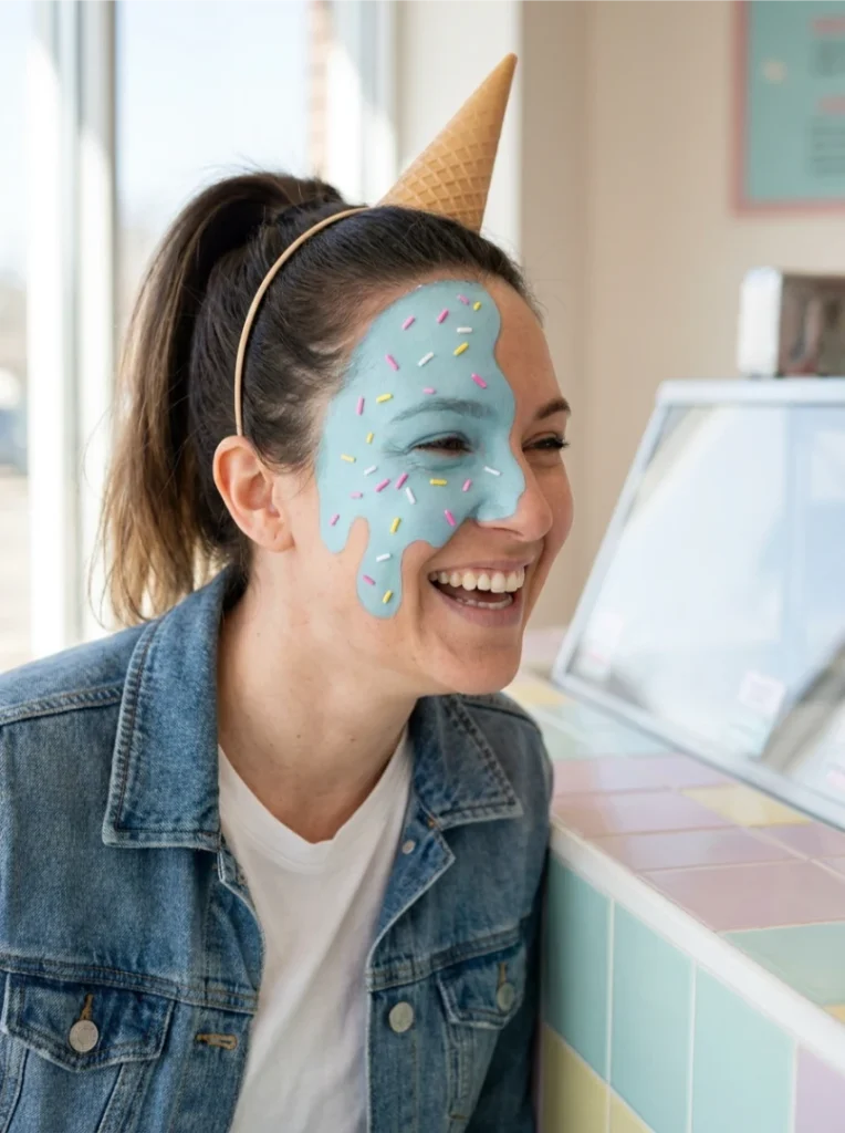 Ice Cream Drip Halloween Makeup