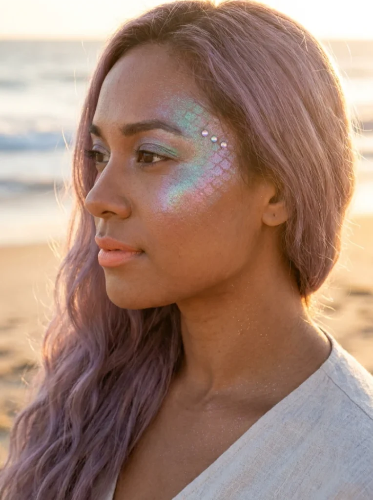 Mermaid Shimmer Halloween Makeup