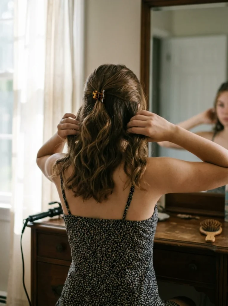 Classic Half Up Half Down with Soft Waves