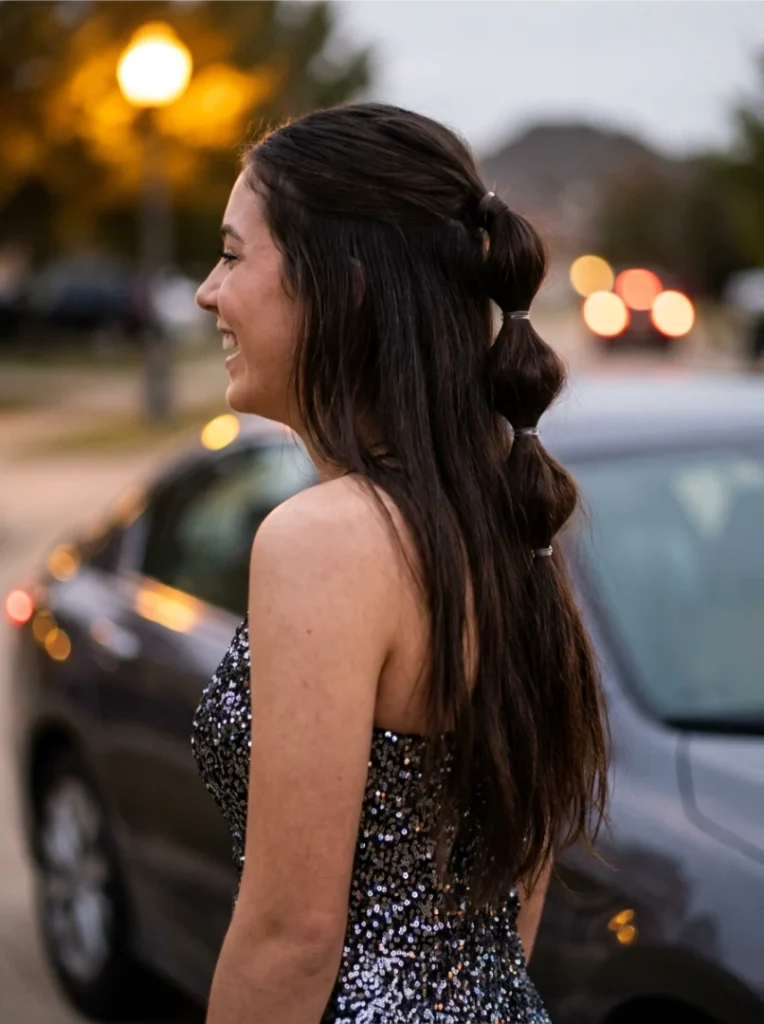Half Up Bubble Ponytail