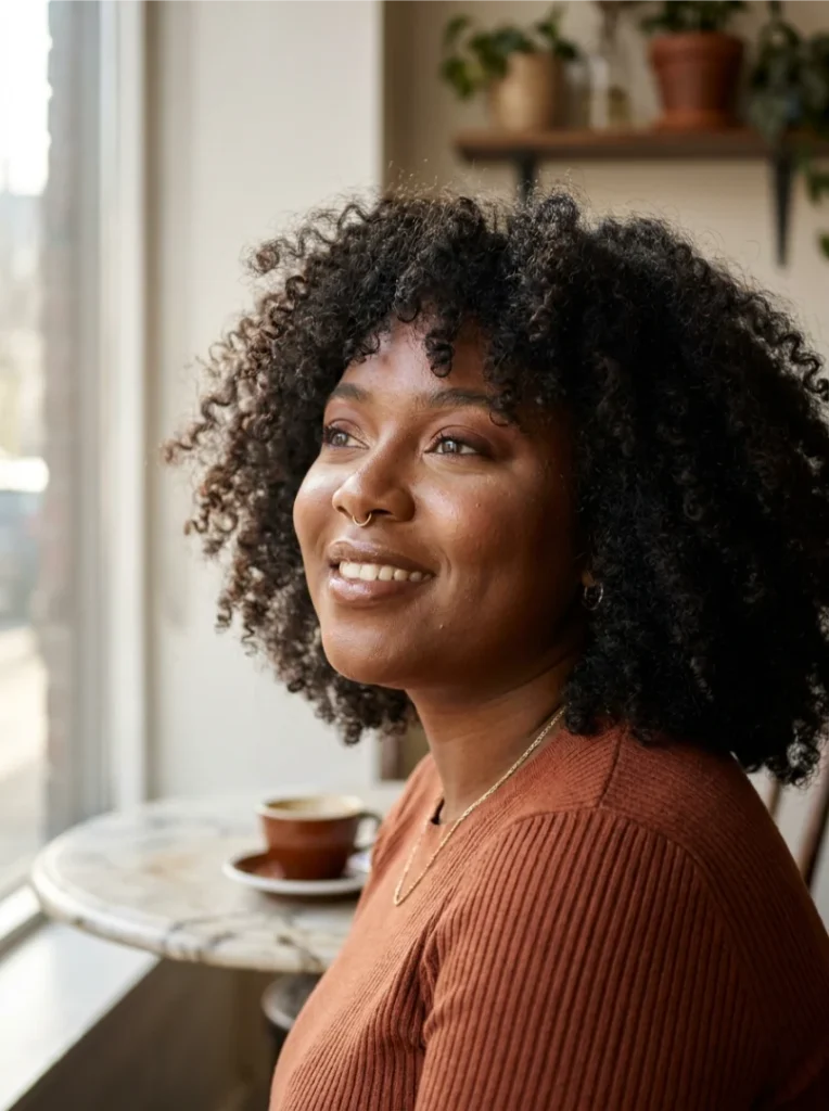 A Small Hoop With Voluminous Curls